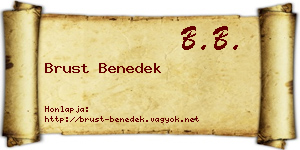 Brust Benedek névjegykártya